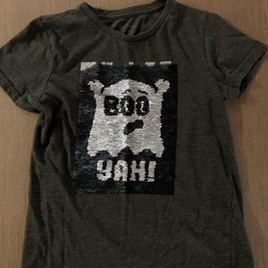 BOO-Yah! Ghost Reversible Sequin tshirt.  Kids’ Size 7/8.